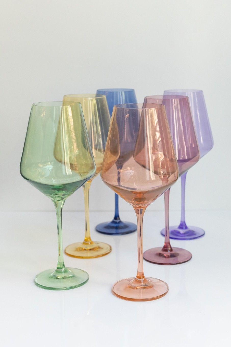 Glassware Estelle Colored Glass | Estelle Colored Wine Stemware - Set Of 6 {Pastel Mixed Set}