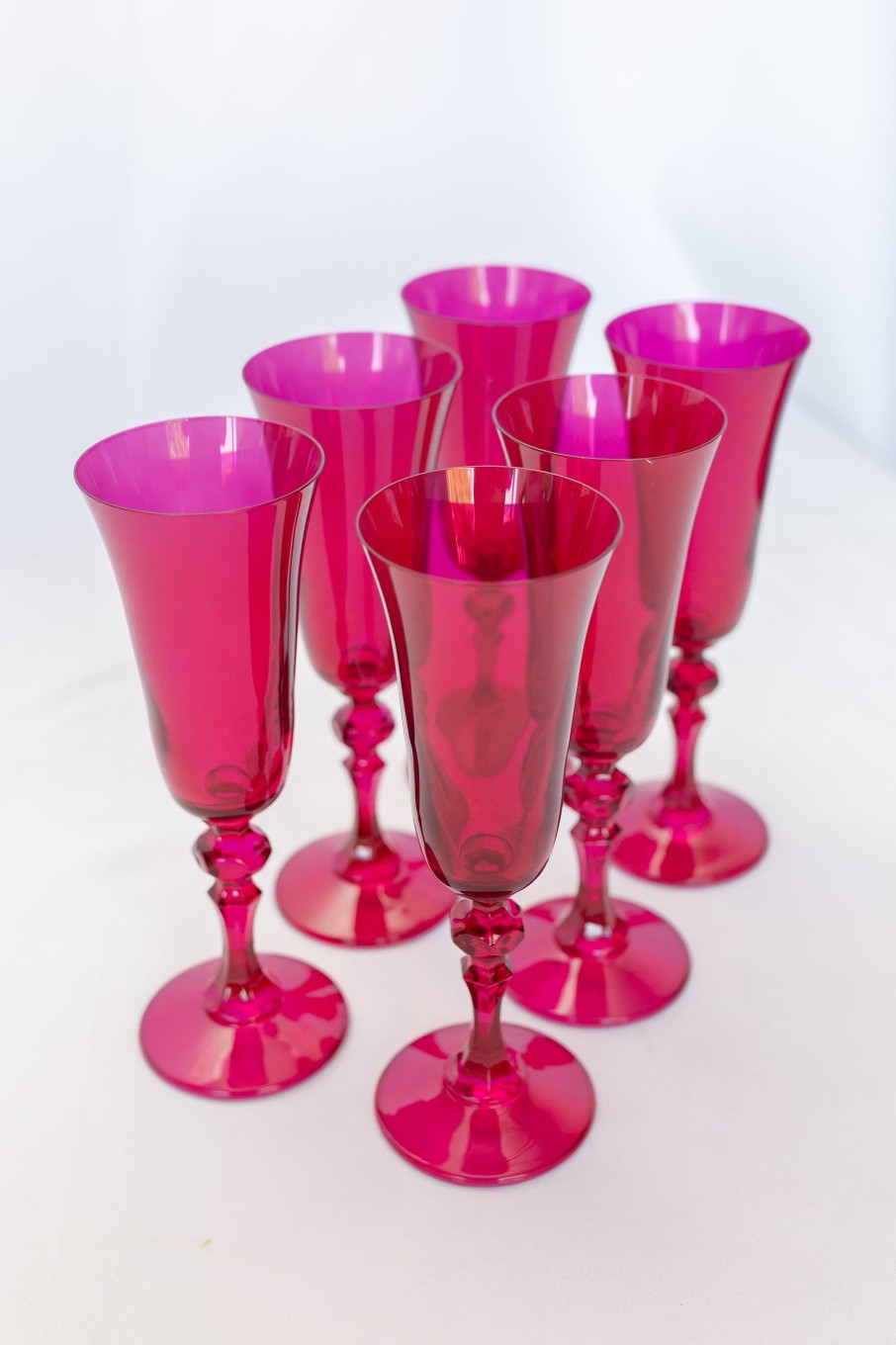 Glassware Estelle Colored Glass | Estelle Colored Regal Flute - Set Of 6 {Viva Magenta (Our Fuchsia)}