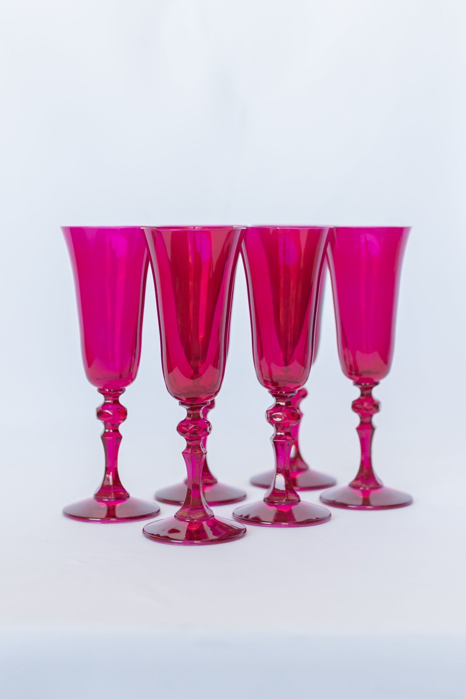 Glassware Estelle Colored Glass | Estelle Colored Regal Flute - Set Of 6 {Viva Magenta (Our Fuchsia)}