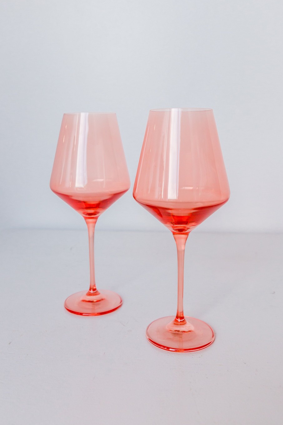 Glassware Ruth's House Event Rentals | Estelle Colored Wine Stemware - Set Of 2 {Coral Peach Pink}