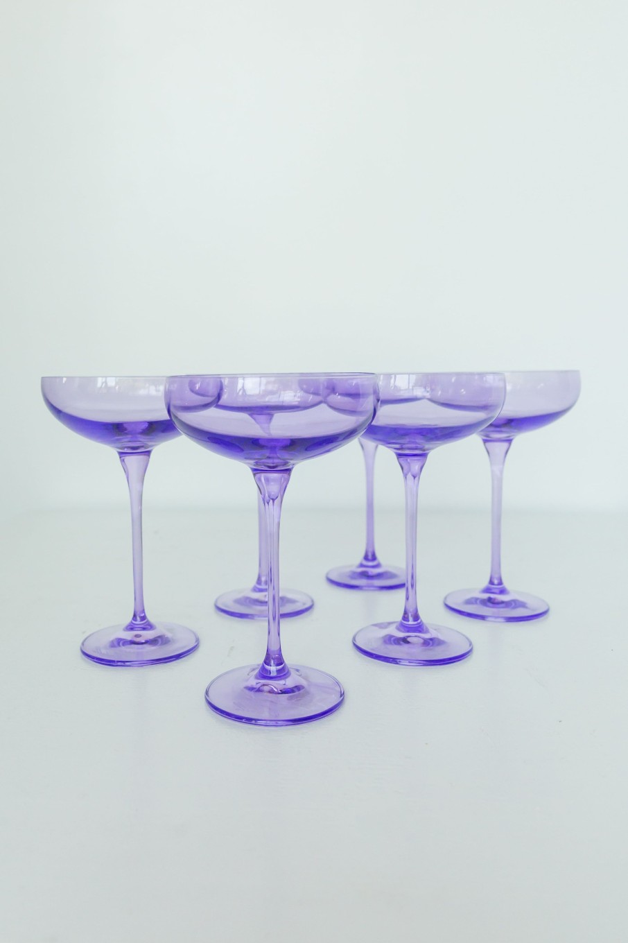 Glassware Estelle Colored Glass | Estelle Colored Champagne Coupe Stemware - Set Of 6 {Lavender}