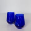 Glassware Estelle Colored Glass | Estelle Colored Wine Stemless - Set Of 2 {Royal Blue}