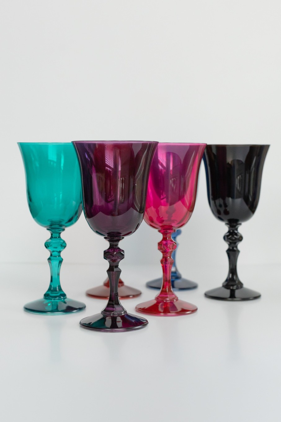 Glassware Estelle Colored Glass | Estelle Colored Regal Goblet - Set Of 6 {Jewel Toned Mixed Set}