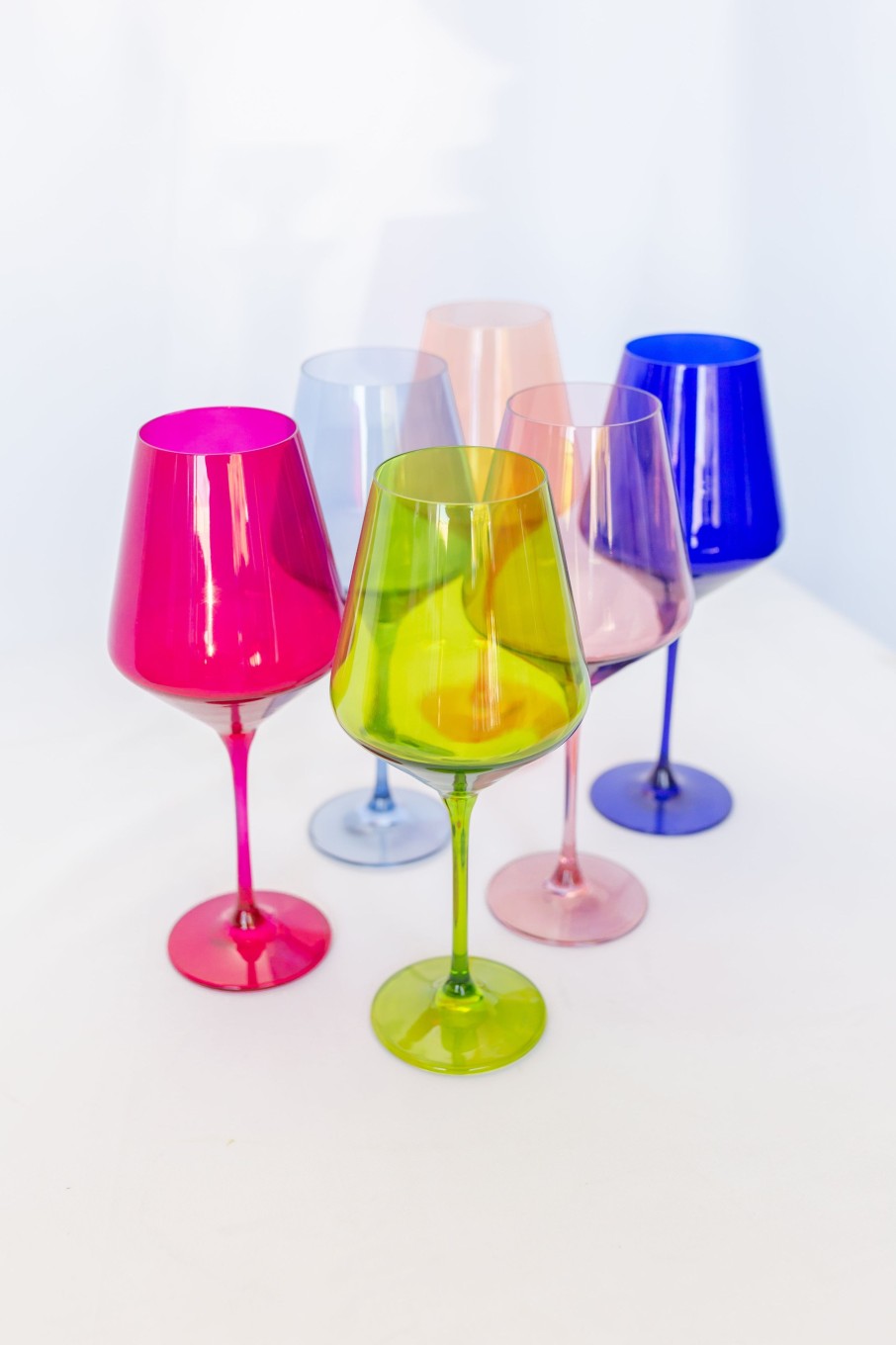 Glassware Estelle Colored Glass | Estelle Colored Wine Stemware - Set Of 6 {Mixed Set}