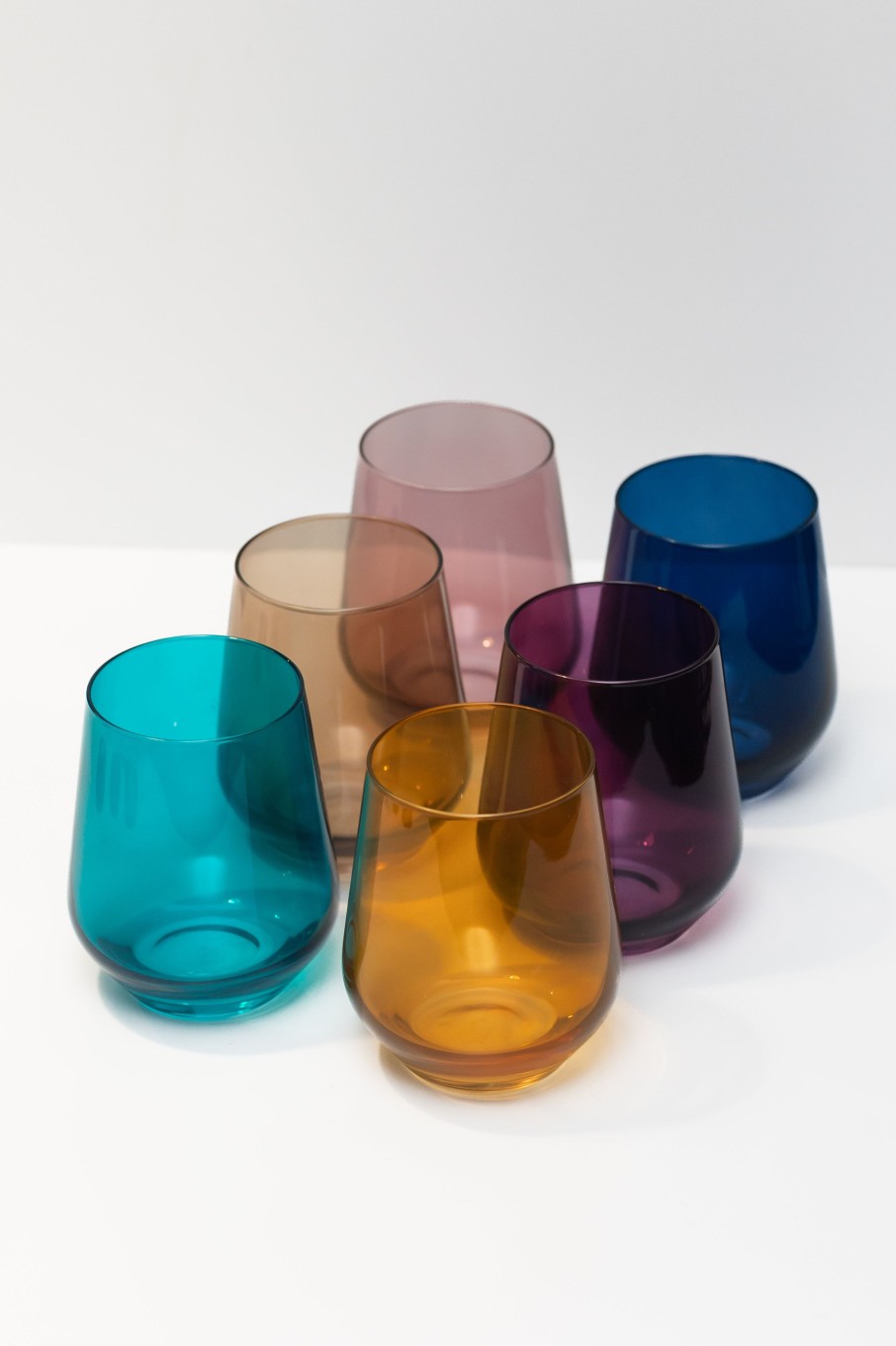 Glassware Estelle Colored Glass | Estelle Colored Wine Stemless - Set Of 6 {Fall Mixed Set}