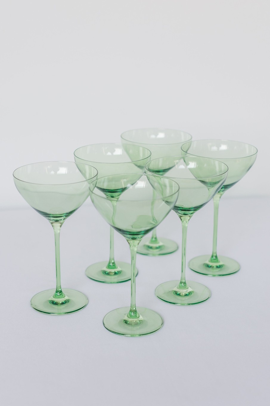 Glassware Estelle Colored Glass | Estelle Colored Martini Glass - Set Of 6 {Mint Green}