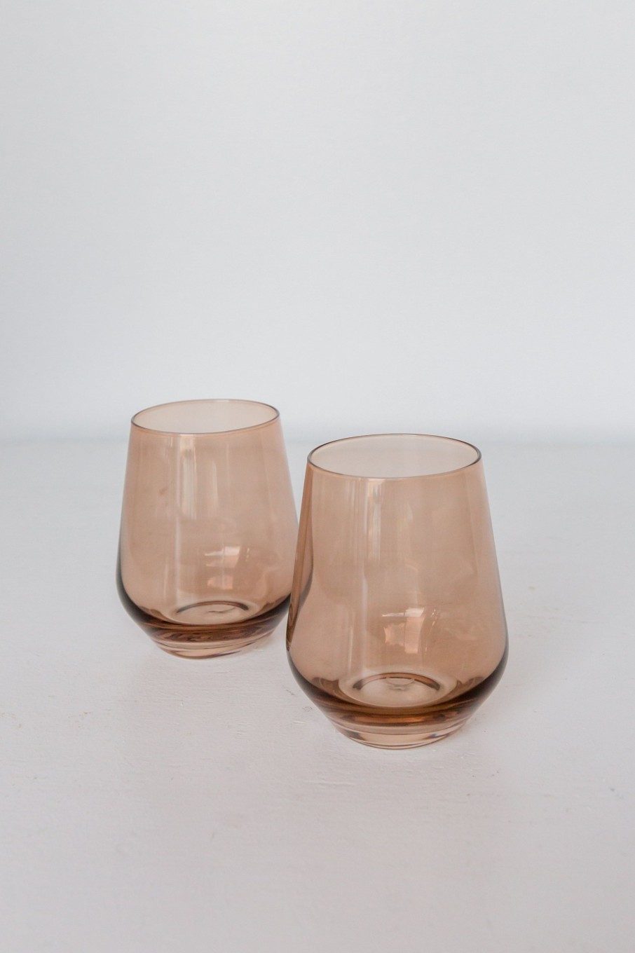 Glassware Estelle Colored Glass | Estelle Colored Wine Stemless - Set Of 2 {Amber Smoke}