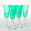 Limited Edition Holiday Estelle Colored Glass | Estelle Colored Regal Flute With Clear Stem - Set Of 6 {Kelly Green}