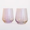 Glassware Estelle Colored Glass | Estelle Colored Wine Stemless - Set Of 2 {Iridescent}