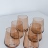 Glassware Estelle Colored Glass | Estelle Colored Wine Stemless - Set Of 6 {Amber Smoke}