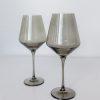 Glassware Estelle Colored Glass | Estelle Colored Wine Stemware - Set Of 2 {Gray Smoke}