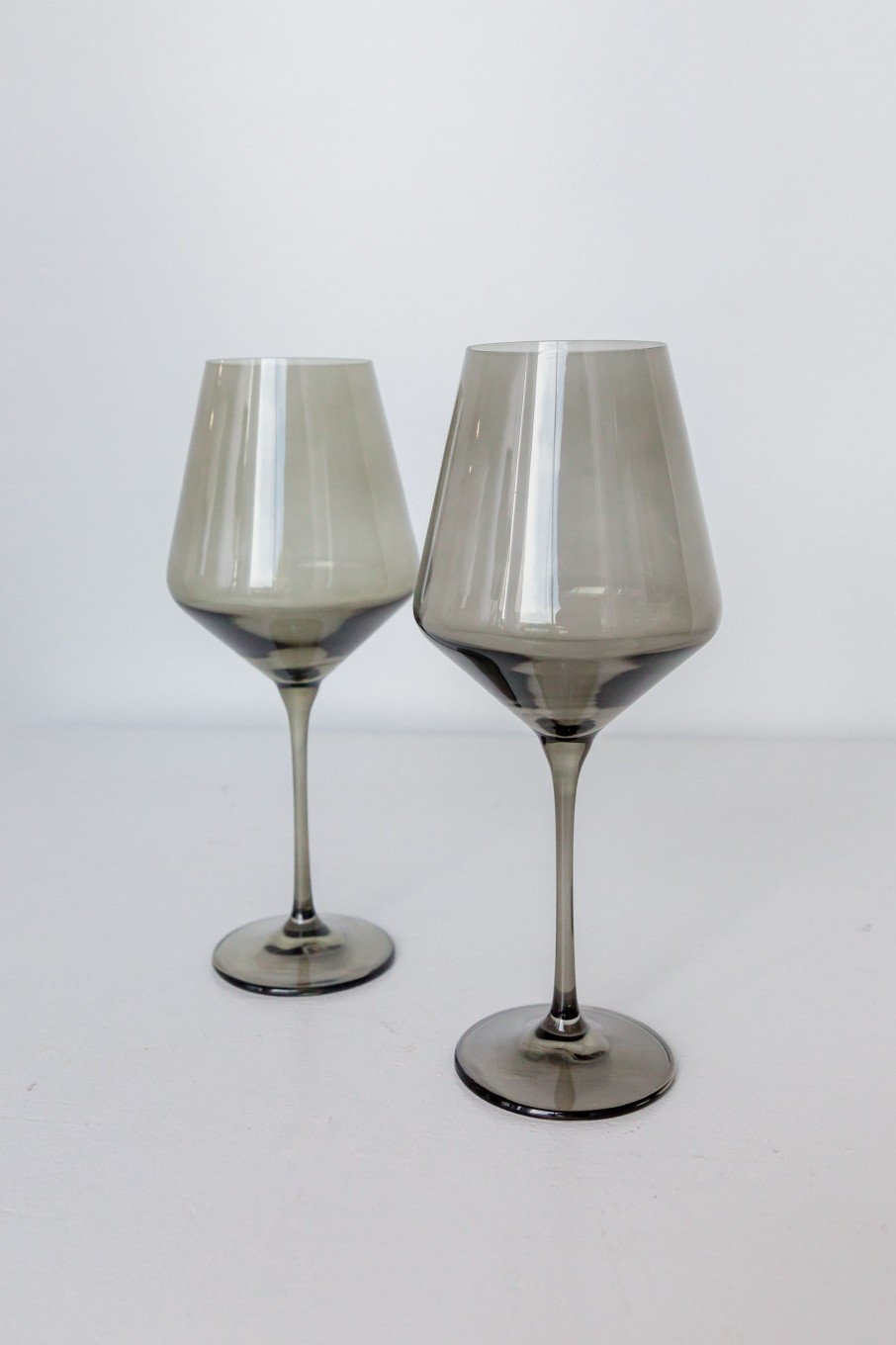 Glassware Estelle Colored Glass | Estelle Colored Wine Stemware - Set Of 2 {Gray Smoke}