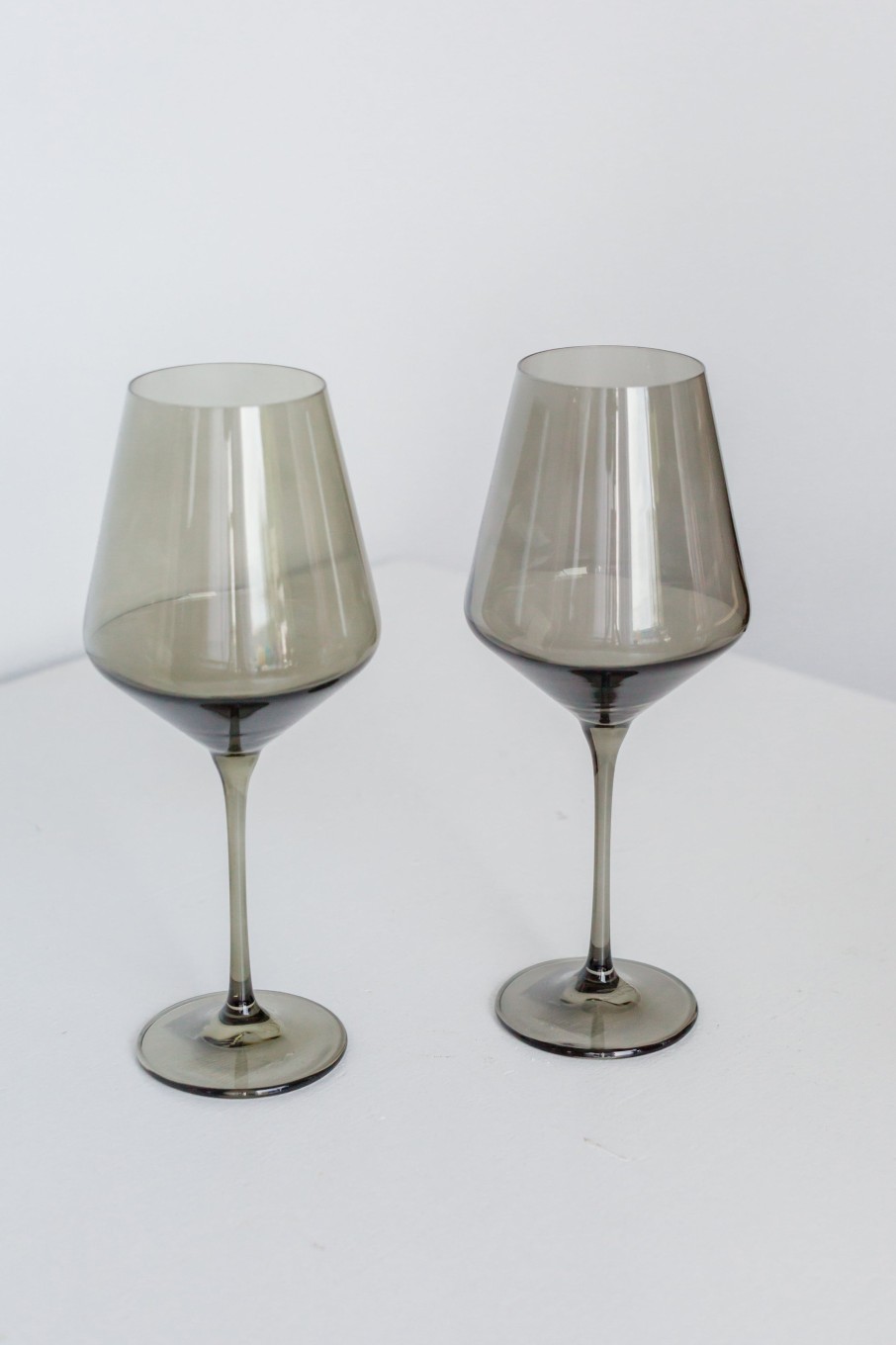 Glassware Estelle Colored Glass | Estelle Colored Wine Stemware - Set Of 2 {Gray Smoke}