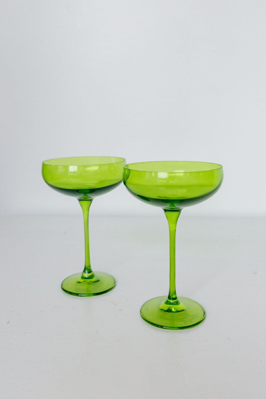 Glassware Estelle Colored Glass | Estelle Colored Champagne Coupe Stemware - Set Of 2 {Forest Green}