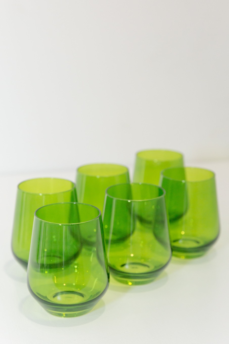 Glassware Estelle Colored Glass | Estelle Colored Wine Stemless - Set Of 6 {Forest Green}