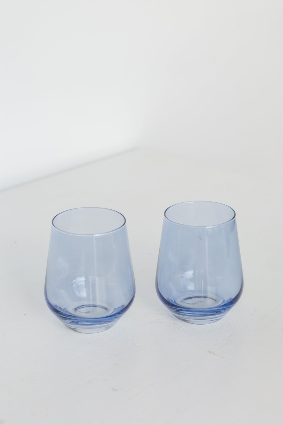 Glassware Estelle Colored Glass | Estelle Colored Wine Stemless - Set Of 6 {Cobalt Blue}