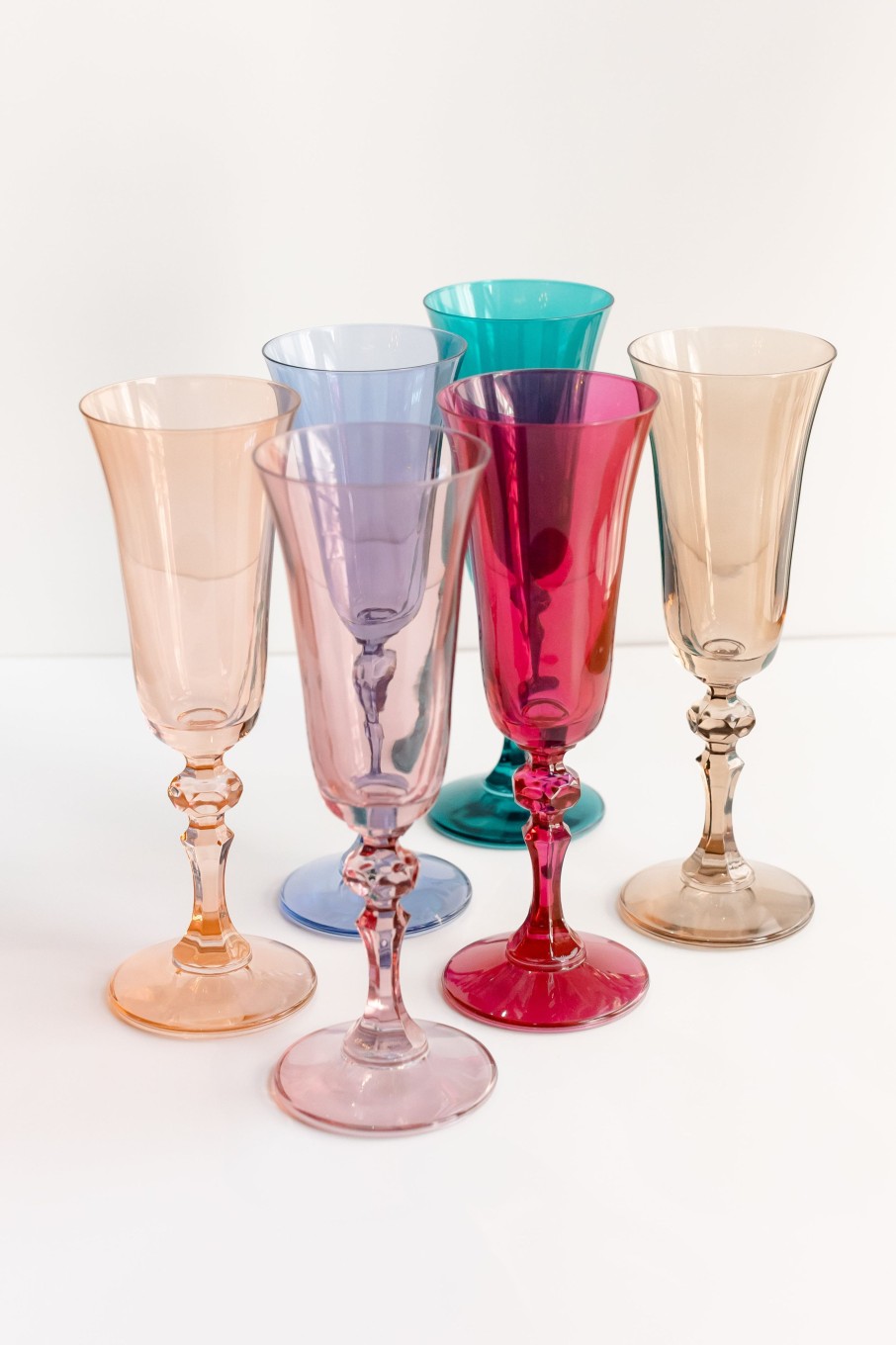 Glassware Estelle Colored Glass | Estelle Colored Regal Flute - Set Of 6 {Pastel Mixed Set}