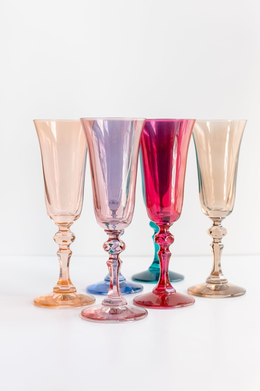 Glassware Estelle Colored Glass | Estelle Colored Regal Flute - Set Of 6 {Pastel Mixed Set}