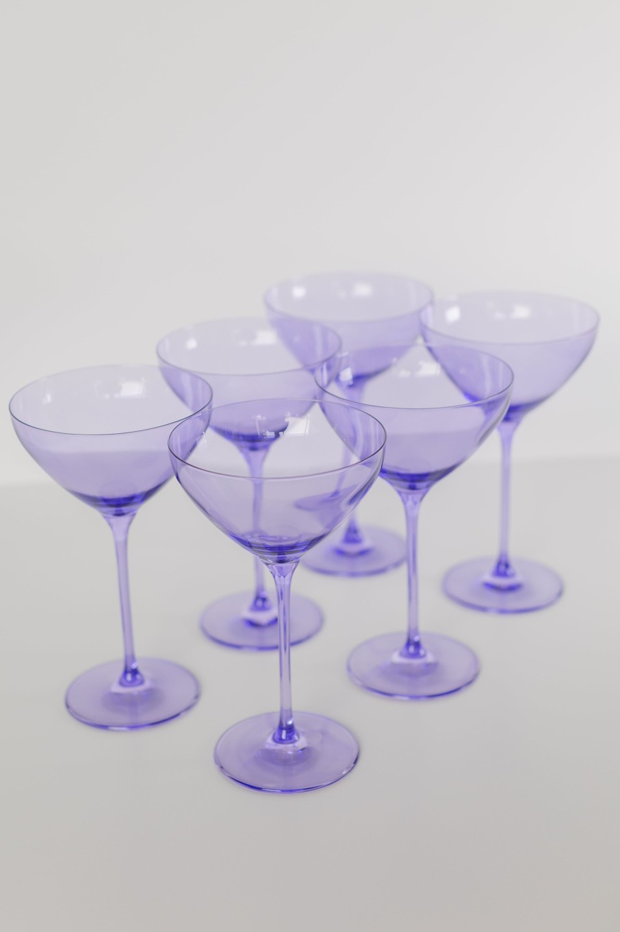 Glassware Estelle Colored Glass | Estelle Colored Martini Glass - Set Of 6 {Lavender}