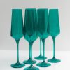 Glassware Estelle Colored Glass | Estelle Colored Champagne Flute - Set Of 6 {Emerald Green}