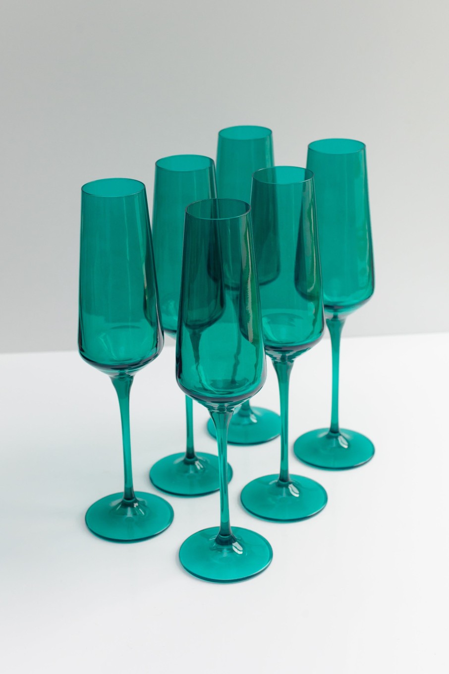 Glassware Estelle Colored Glass | Estelle Colored Champagne Flute - Set Of 6 {Emerald Green}