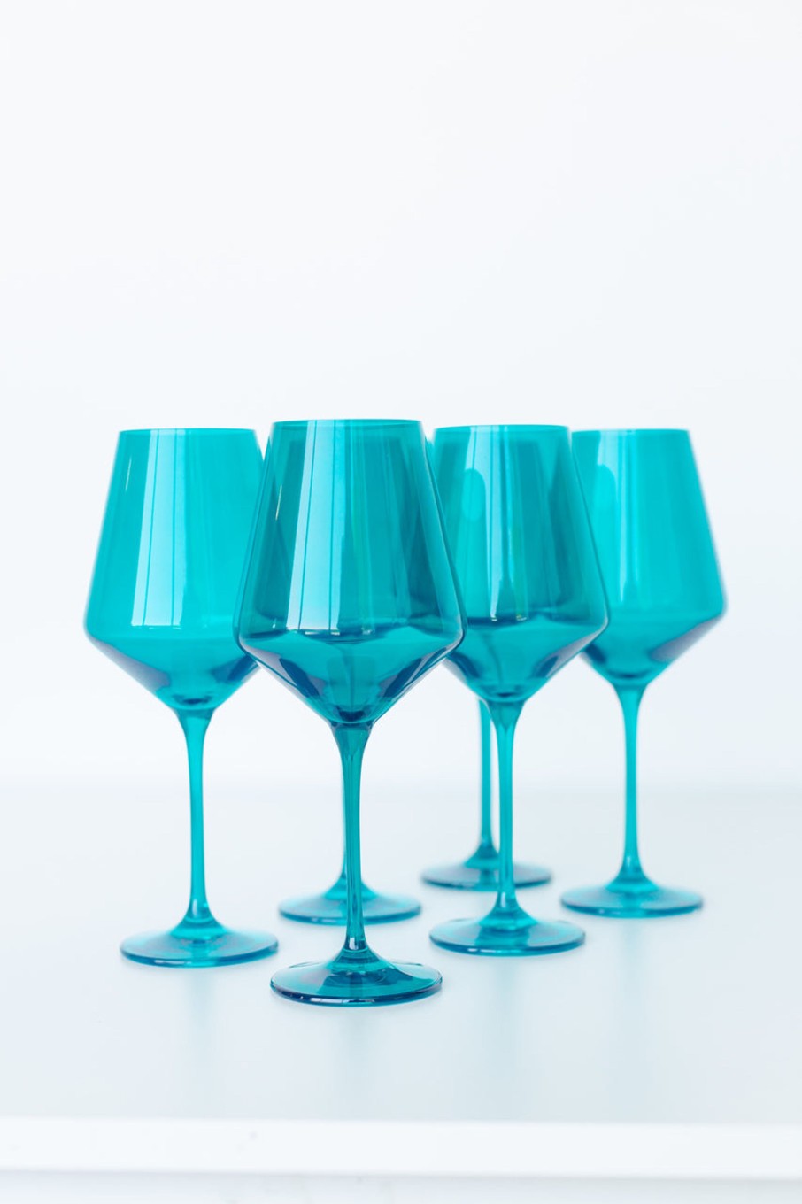 Glassware Estelle Colored Glass | Estelle Colored Wine Stemware - Set Of 6 {Teal}