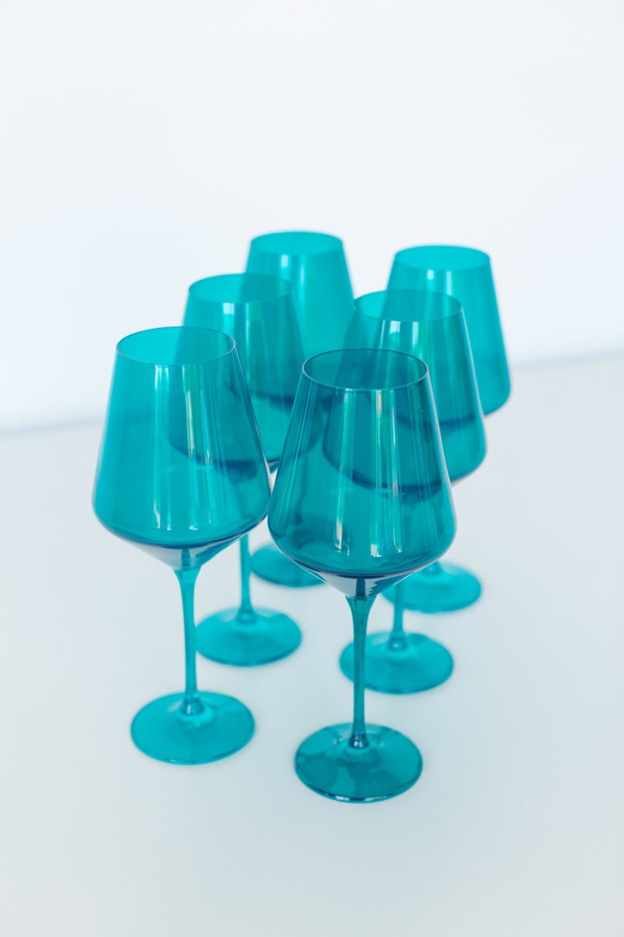 Glassware Estelle Colored Glass | Estelle Colored Wine Stemware - Set Of 6 {Teal}