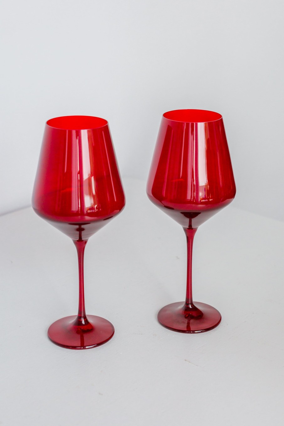 Glassware Estelle Colored Glass | Estelle Colored Wine Stemware - Set Of 2 {Red}