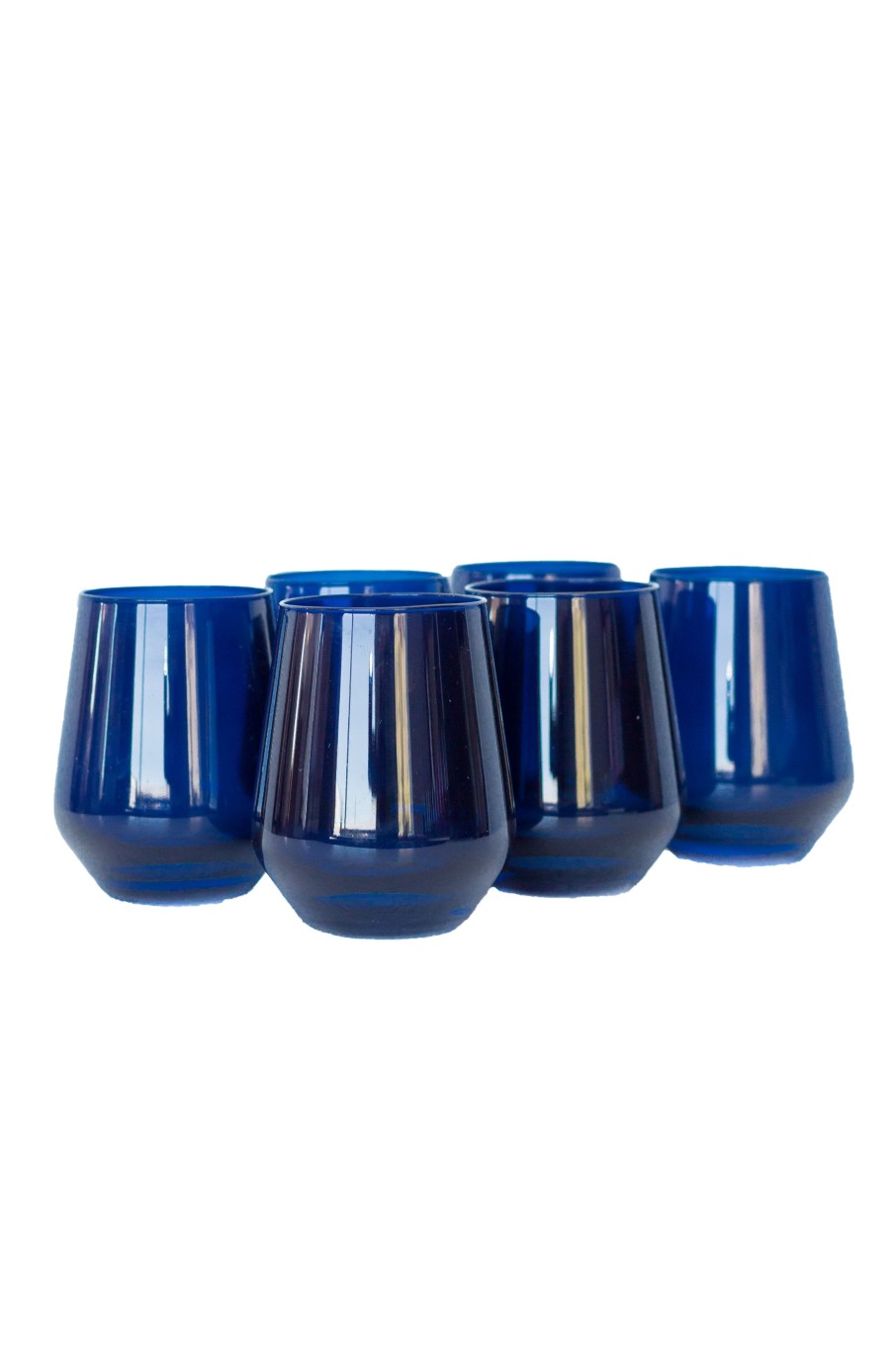 Glassware Estelle Colored Glass | Estelle Colored Wine Stemless - Set Of 6 {Midnight Blue}