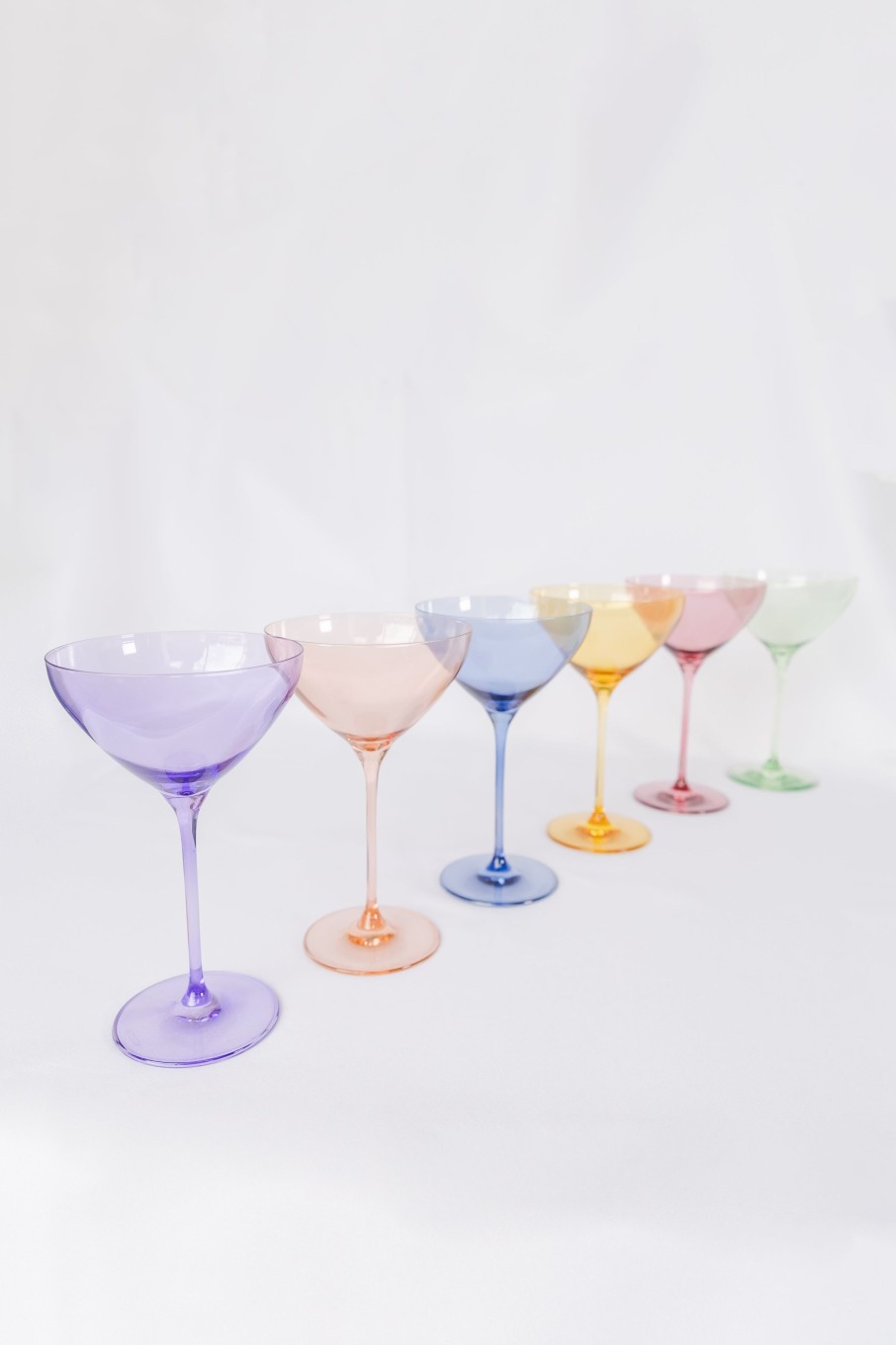 Glassware Estelle Colored Glass | Estelle Colored Martini Glass - Set Of 6 {Pastel Mixed Set}