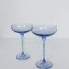 Glassware Estelle Colored Glass | Estelle Colored Champagne Coupe Stemware - Set Of 2 {Cobalt Blue}