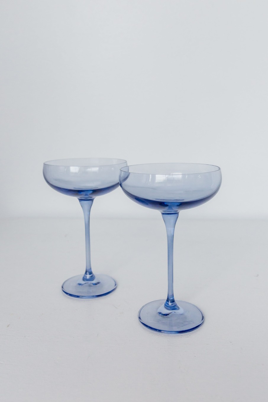 Glassware Estelle Colored Glass | Estelle Colored Champagne Coupe Stemware - Set Of 2 {Cobalt Blue}