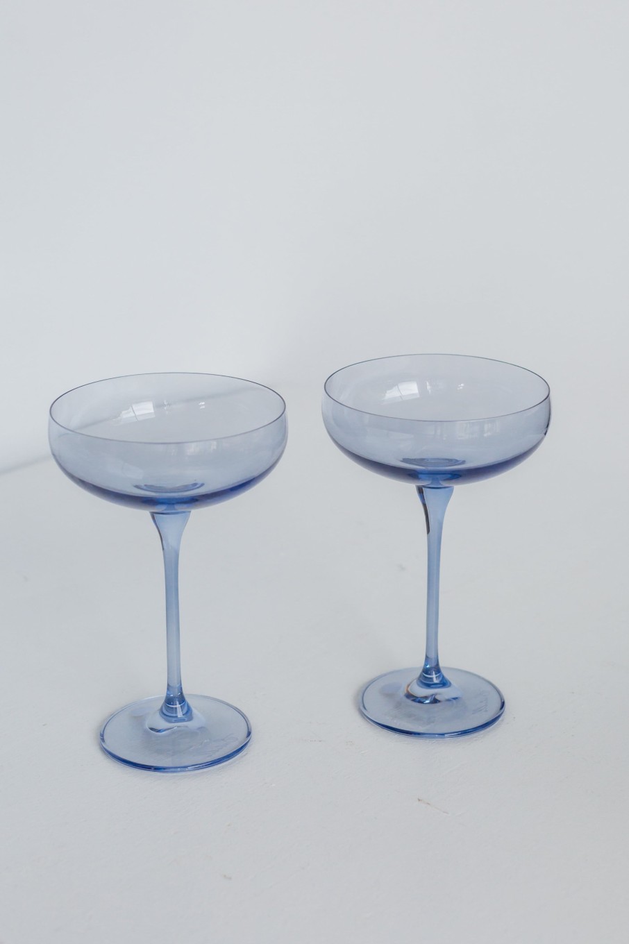 Glassware Estelle Colored Glass | Estelle Colored Champagne Coupe Stemware - Set Of 2 {Cobalt Blue}