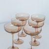 Glassware Estelle Colored Glass | Estelle Colored Champagne Coupe Stemware - Set Of 6 {Amber Smoke}