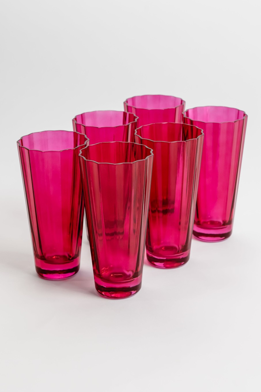 Limited Edition Holiday Estelle Colored Glass | Estelle Colored Sunday High Balls - Set Of 6 {Fuchsia}