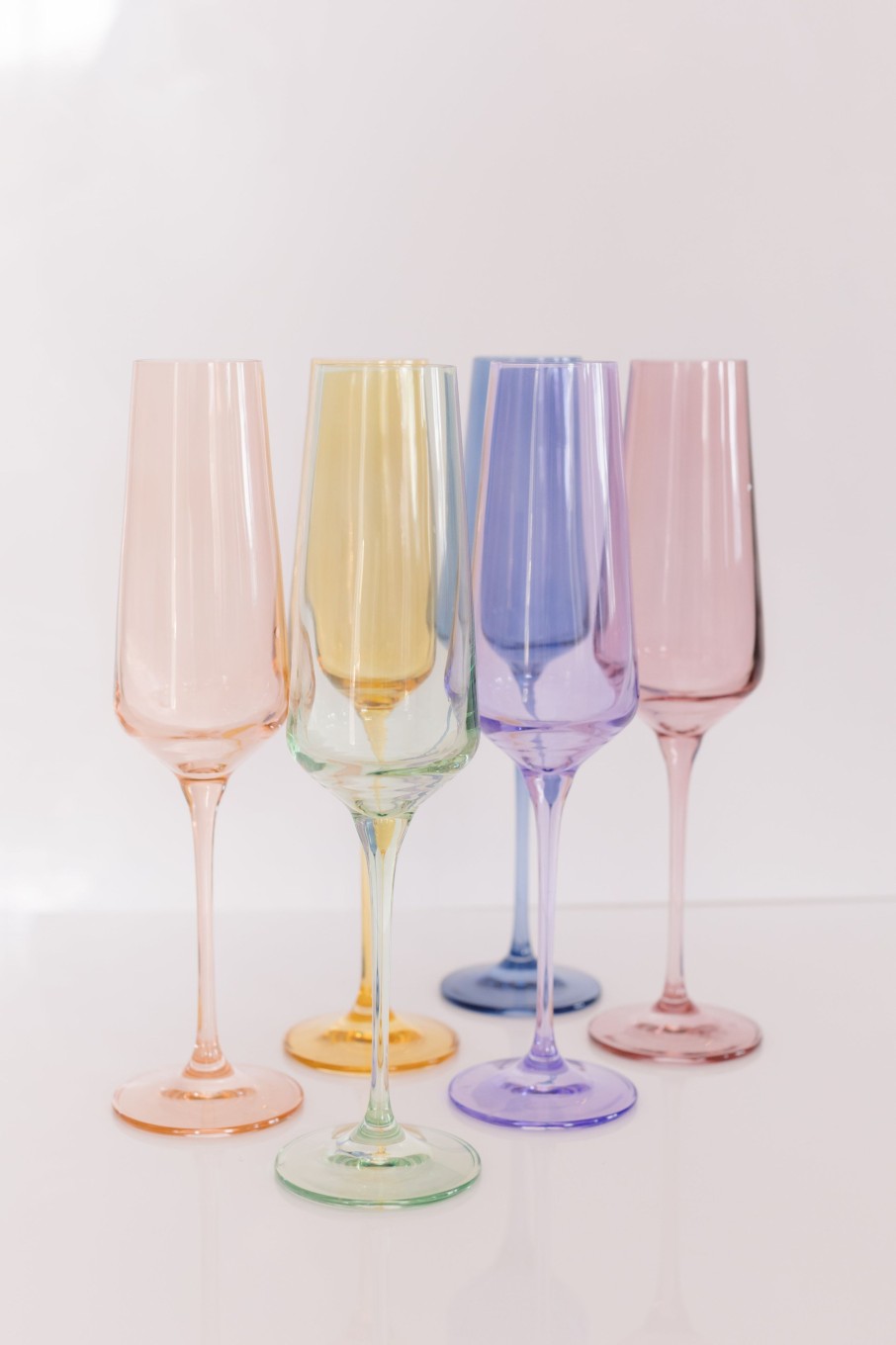 Glassware Estelle Colored Glass | Estelle Colored Champagne Flute - Set Of 6 {Pastel Mixed Set}