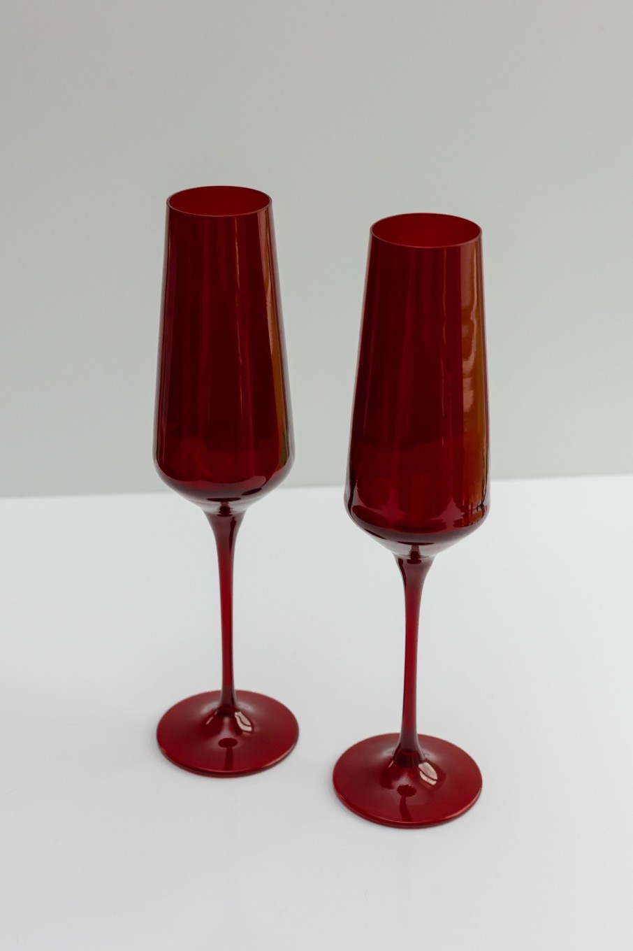 Glassware Estelle Colored Glass | Estelle Colored Champagne Flute - Set Of 2 {Red}