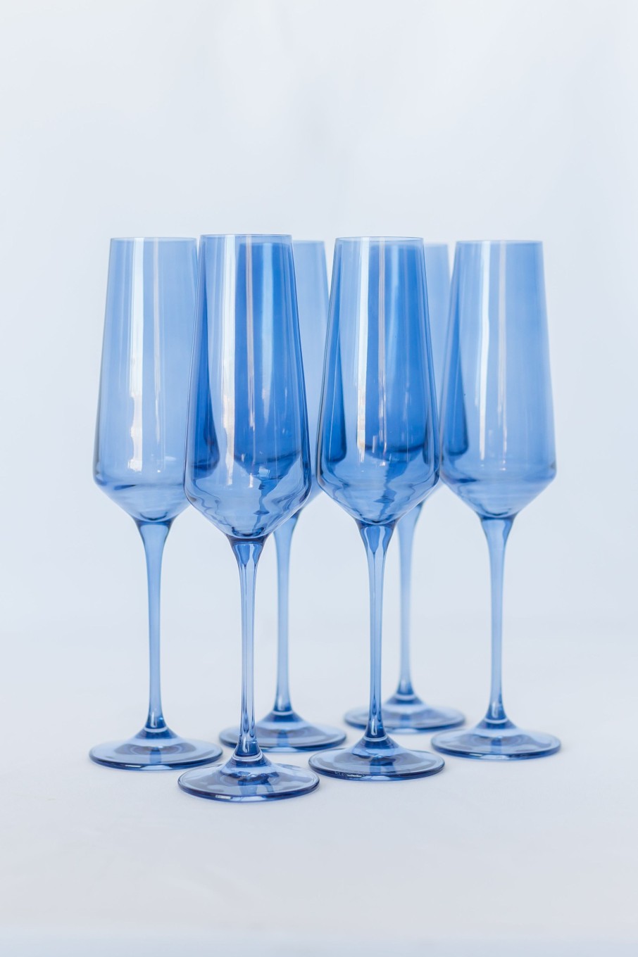 Glassware Estelle Colored Glass | Estelle Colored Champagne Flute - Set Of 6 {Cobalt Blue}