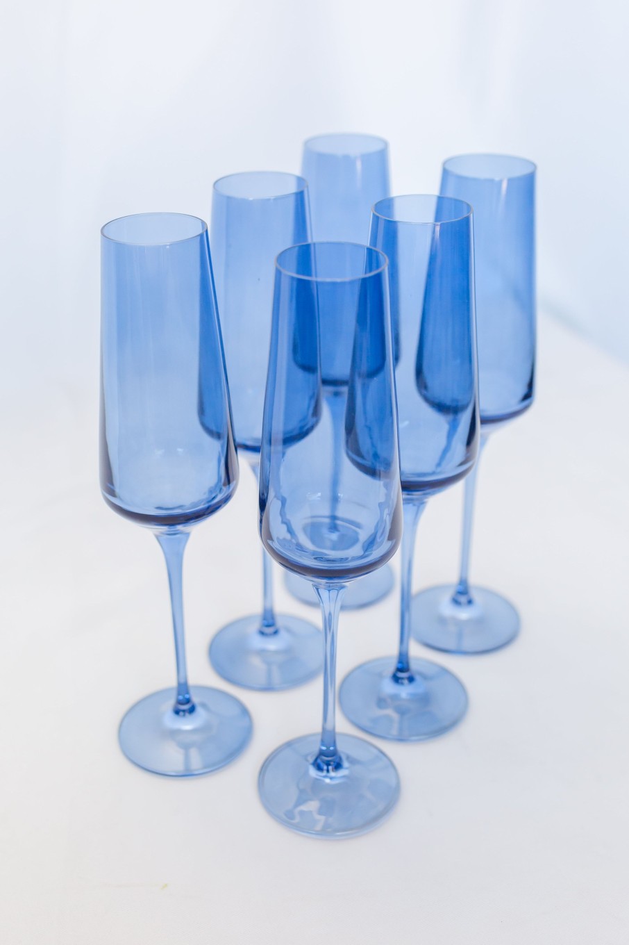 Glassware Estelle Colored Glass | Estelle Colored Champagne Flute - Set Of 6 {Cobalt Blue}