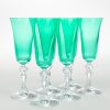 Glassware Estelle Colored Glass | Estelle Colored Regal Flute With Clear Stem - Set Of 6 {Kelly Green}