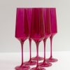 Glassware Estelle Colored Glass | Estelle Colored Champagne Flute - Set Of 6 {Viva Magenta (Our Fuchsia)