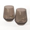 Glassware Estelle Colored Glass | Estelle Colored Wine Stemless - Set Of 2 {Gray Smoke}