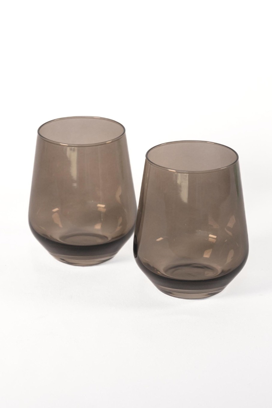 Glassware Estelle Colored Glass | Estelle Colored Wine Stemless - Set Of 2 {Gray Smoke}