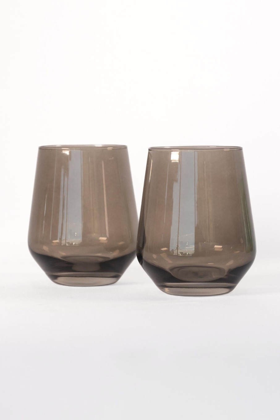 Glassware Estelle Colored Glass | Estelle Colored Wine Stemless - Set Of 2 {Gray Smoke}