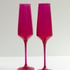 Glassware Estelle Colored Glass | Estelle Colored Champagne Flute - Set Of 2 {Viva Magenta (Our Fuchsia)